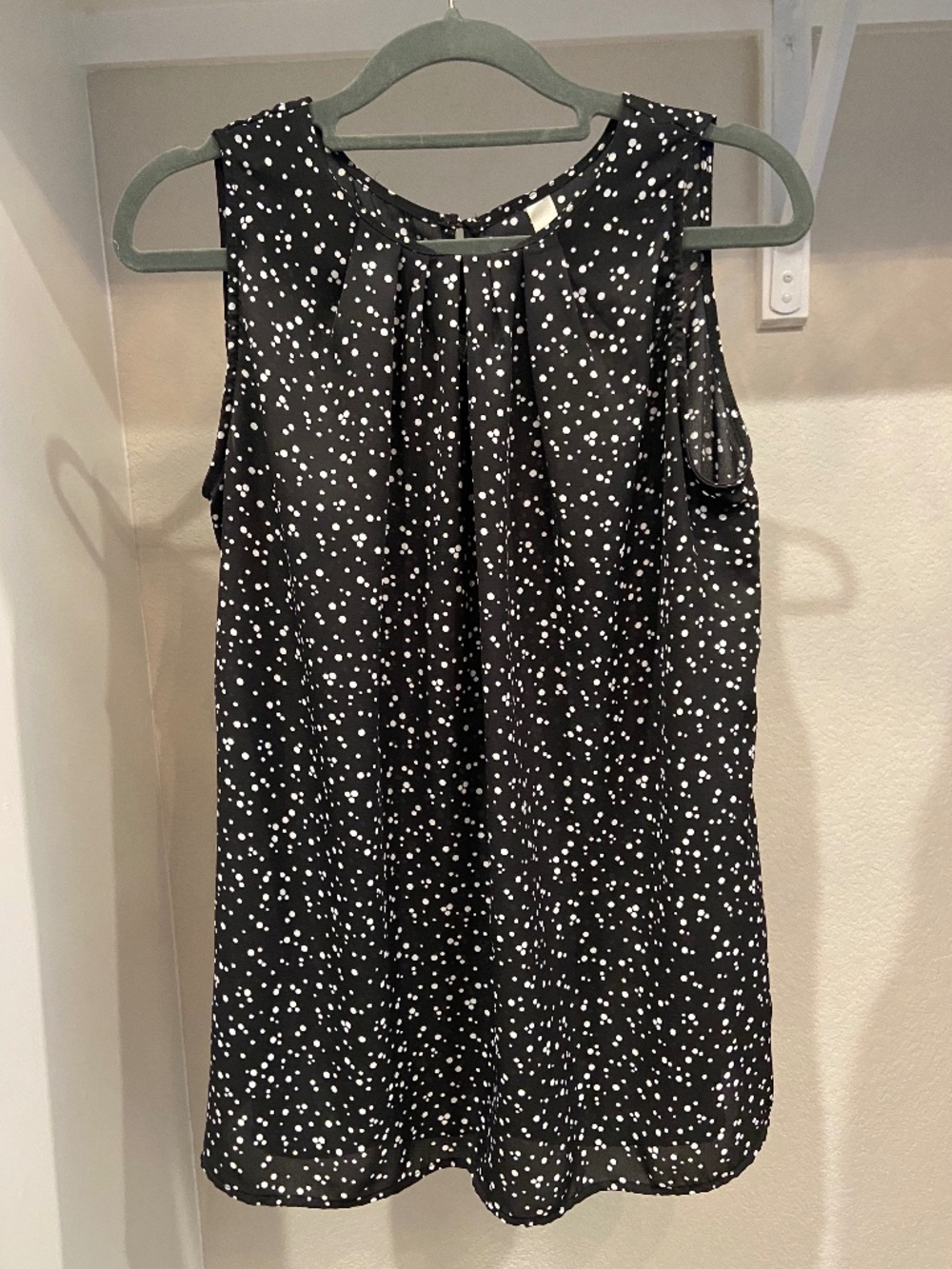 Loveappella Black with White Polkadot Patterned Blouse - Size S